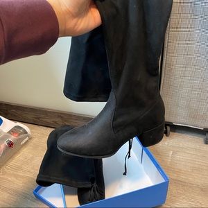 Black Knee High Booties